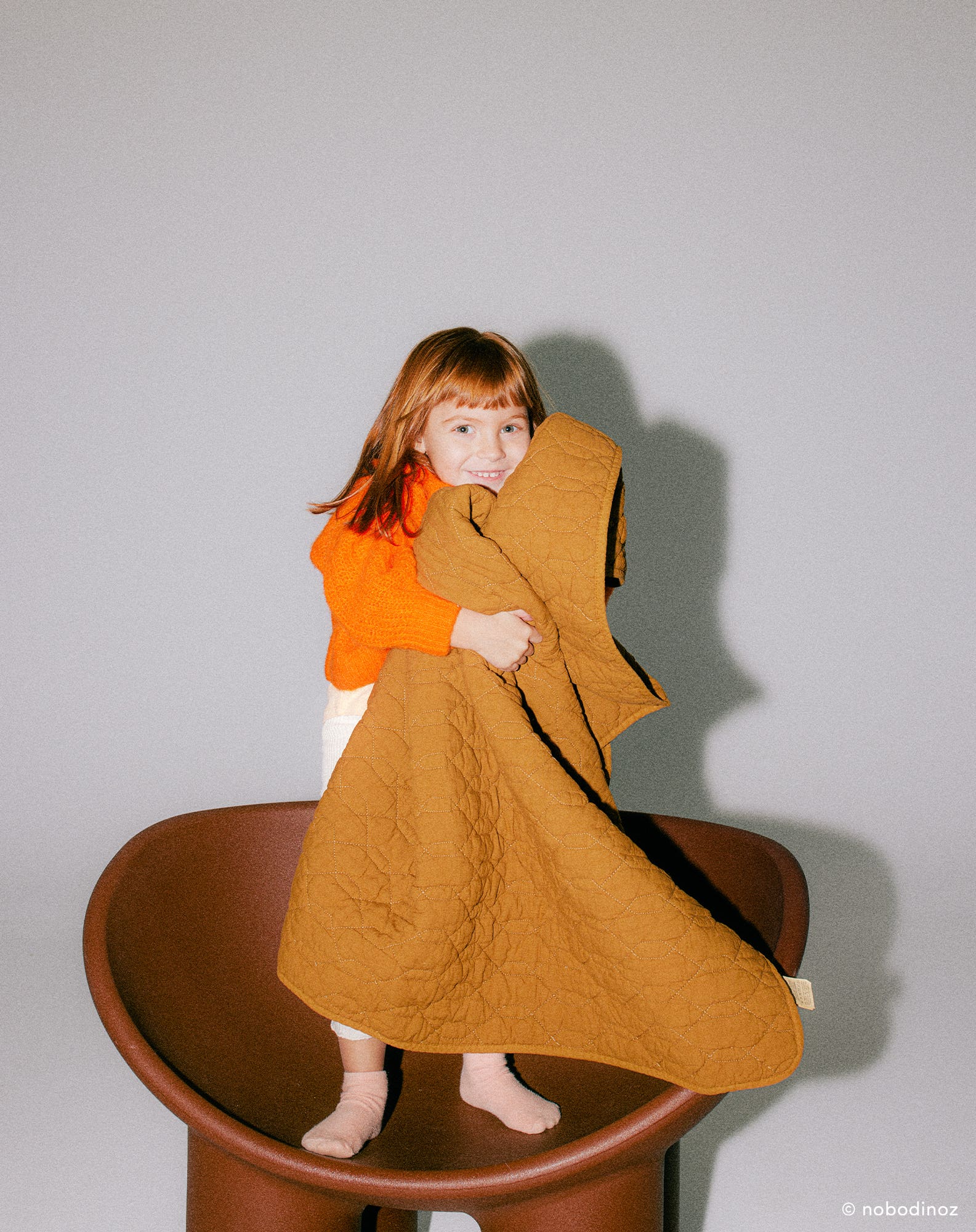 Couverture wabi-sabi matelassée en coton lavé | Beige