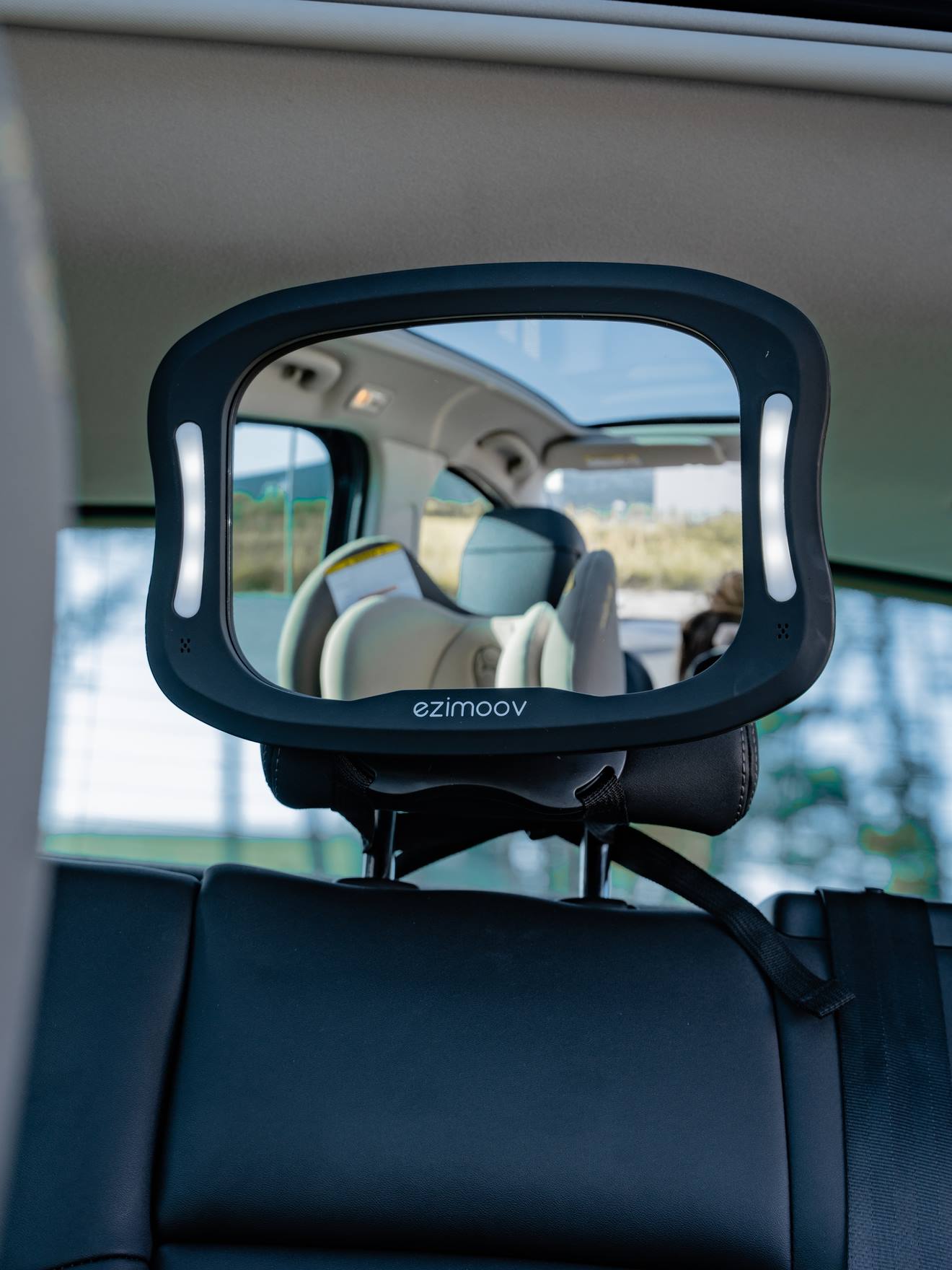 Espelho retrovisor EZIMOOV EZI Mirror LED ecológico preto para banco de carro