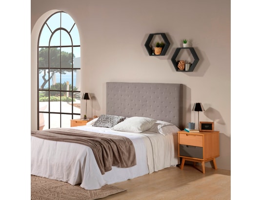 MARCKONFORT - Tête de lit malta 160x60 cm couleur gris, rembourrée de mous...