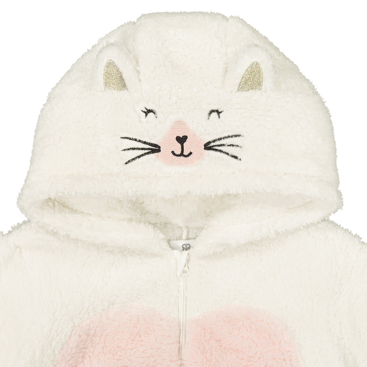 COLEÇÕES LA REDOUTE<br>Macacão em fleece macio, bordado de gato