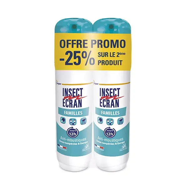 Repelente de Mosquitos Insect Screen Family - Spray para Pele - 100ml - Pacote com 2 -25%