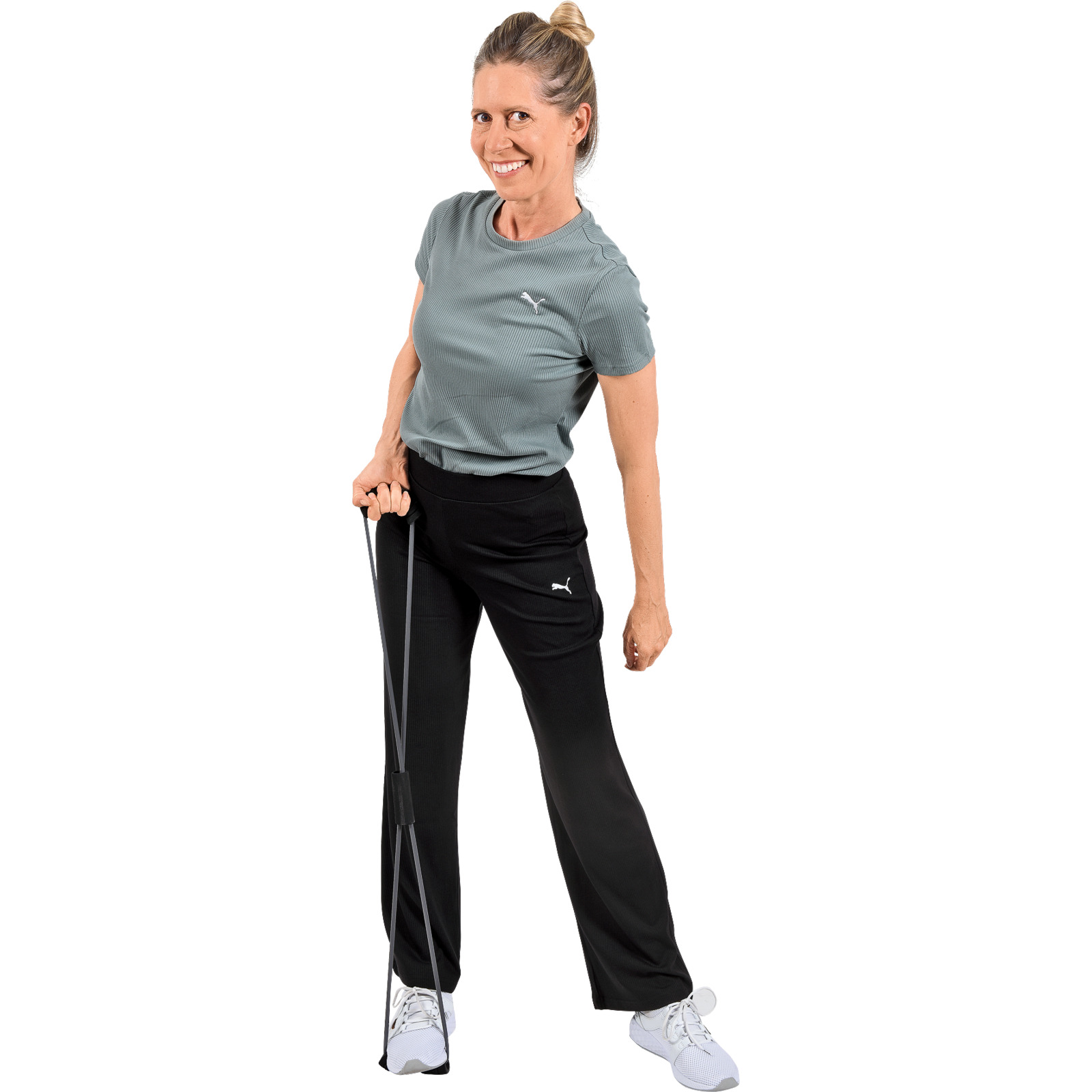 Puma Damen-T-Shirt Ess Elevated Ripp Tee M, offwhite