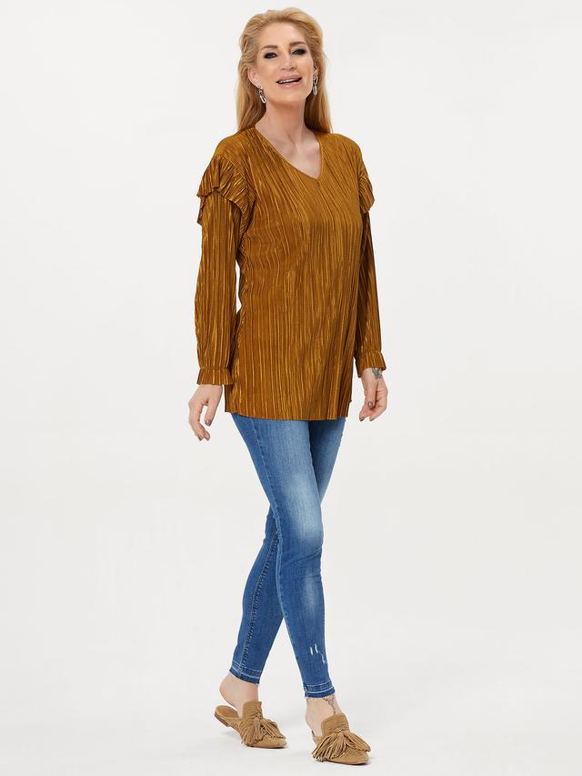 Plissee Bluse Golden Love