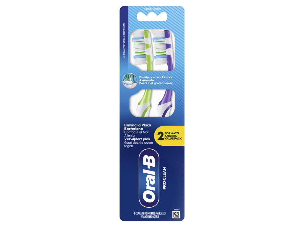 ESCOVA DENTES ORAL-B MANUAL PRO-CLEAN 2UN