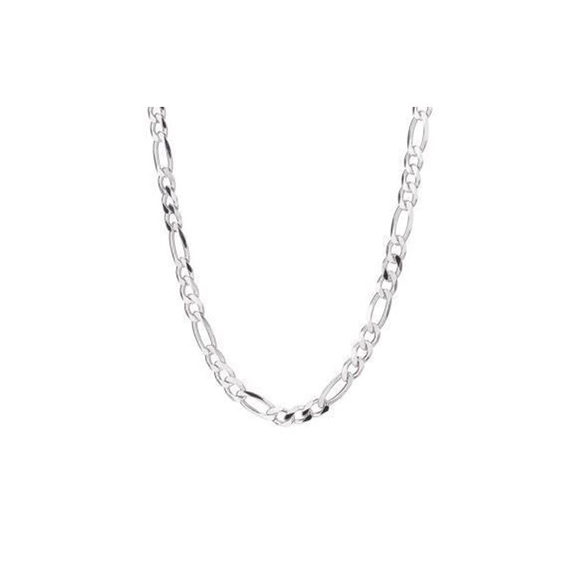 Collier - Chaine Homme Argent 925 - Maille Figaro Alternée 1+3 - 60cm