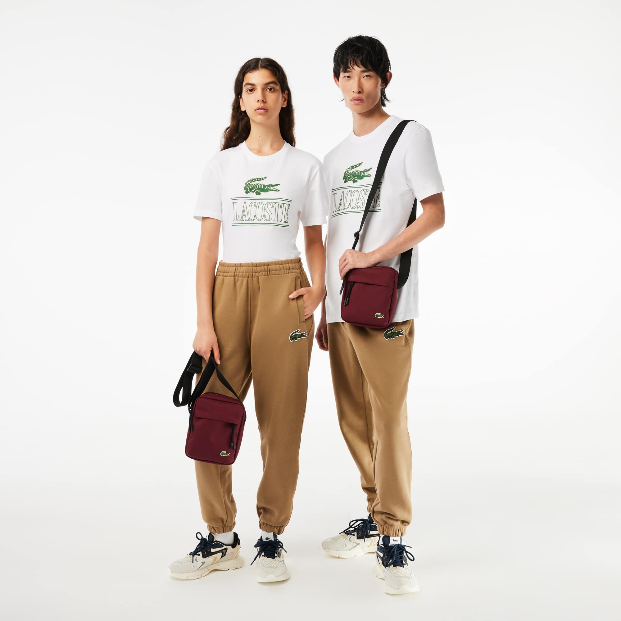 Sacoche zippée unisexe Lacoste avec poche sur le devant Sacoches & Pochettes - Rouge - Lacoste - Unisex