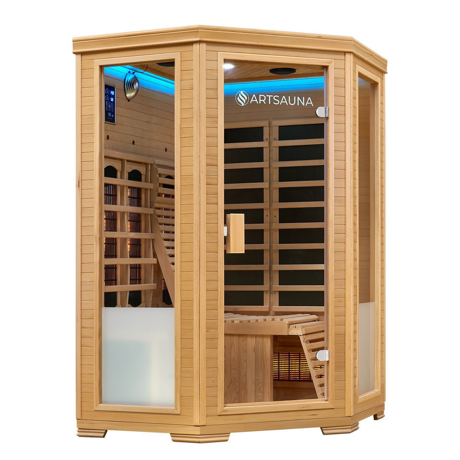 Artsauna Infrarotkabine Aalborg mit Dual-Technologie | 2 Personen Wärmekabine aus Hemlock Holz