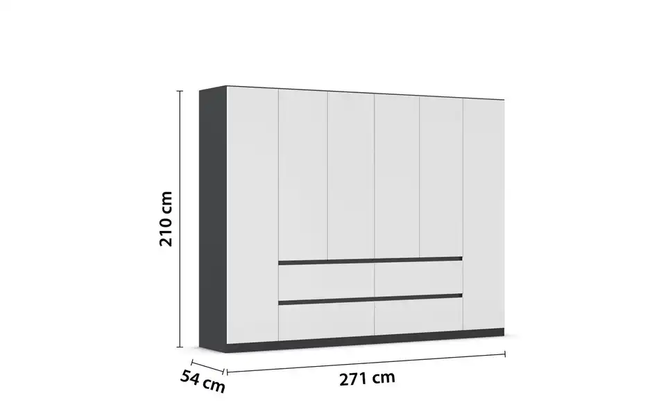 Drehtürenschrank Mainz 271 cm 6 Stück