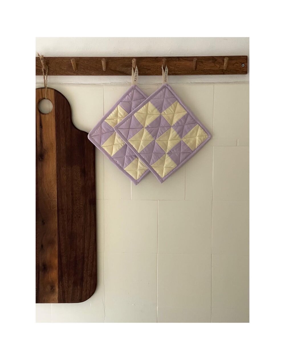 Jou Quilts  Grydelapper - gul/lilla