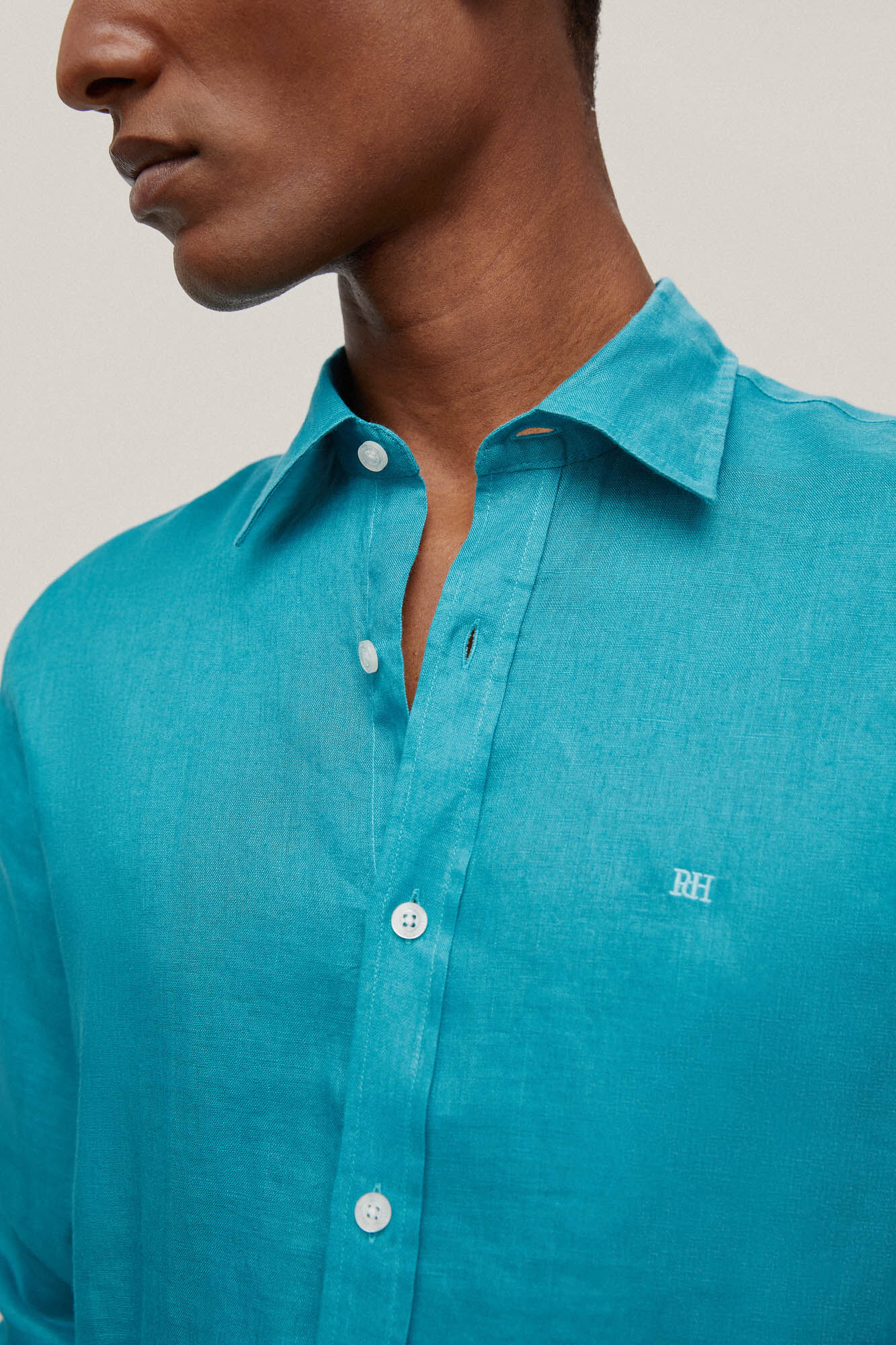 Camisa de linho lisa - Verde