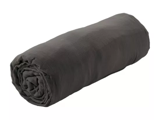 OUREA - Drap Housse 140x190cm Gaze de Coton Granit