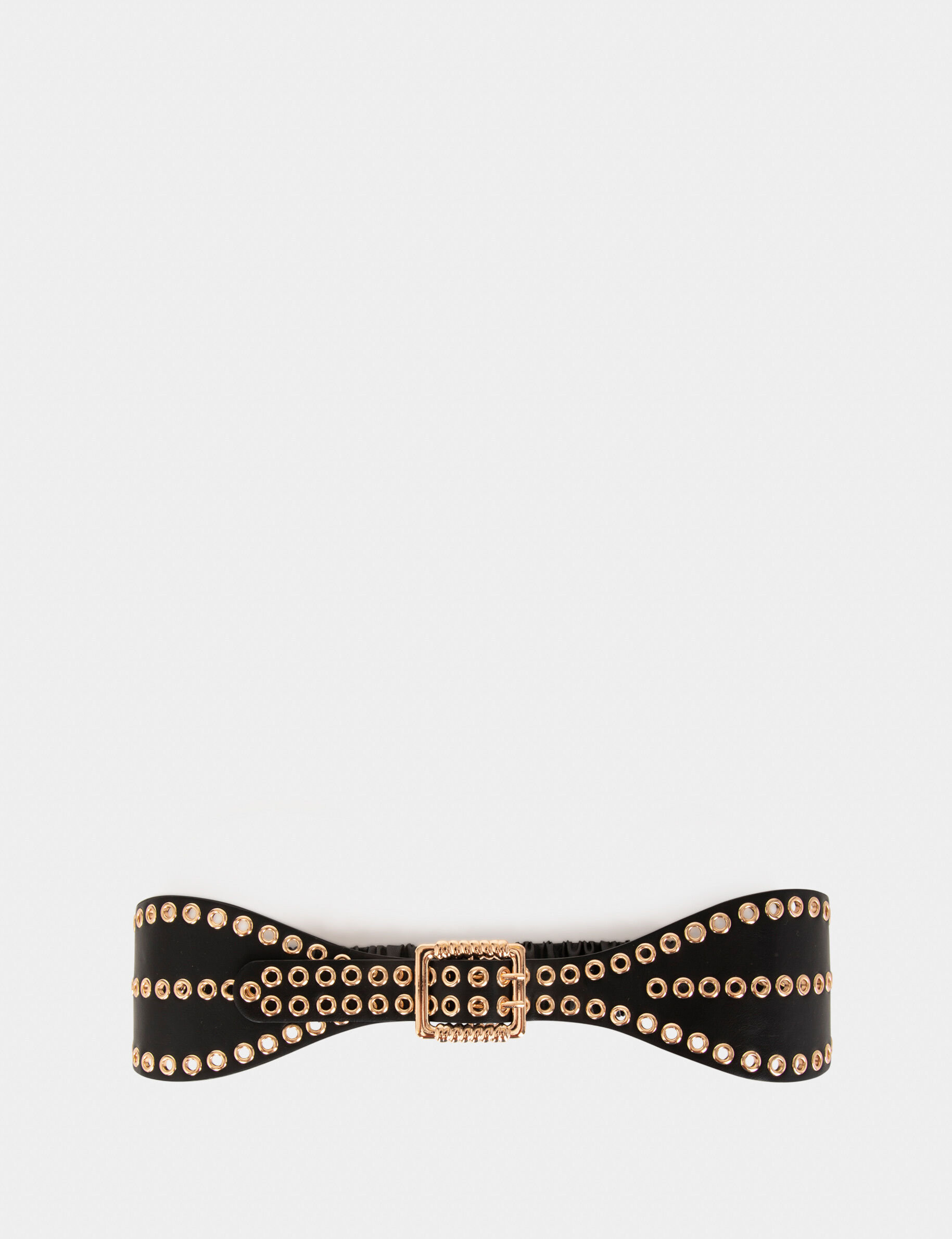 Ceinture avec oeillets noir femme - noir