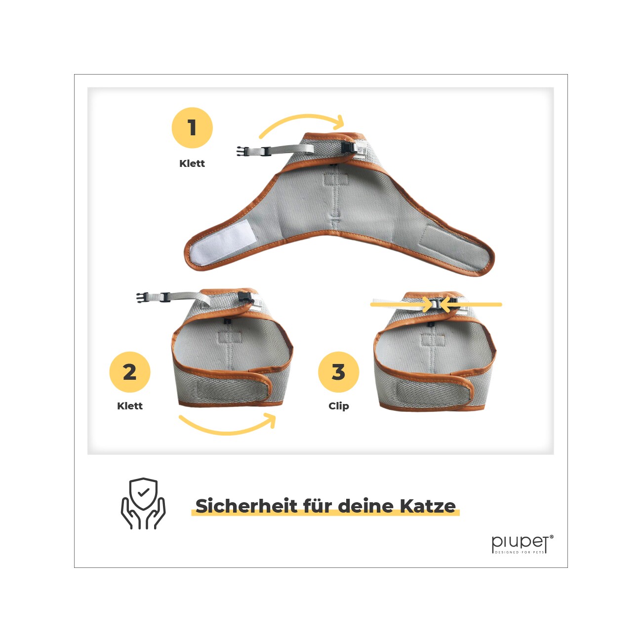 PIUPET Katzengeschirr Fritz grau S