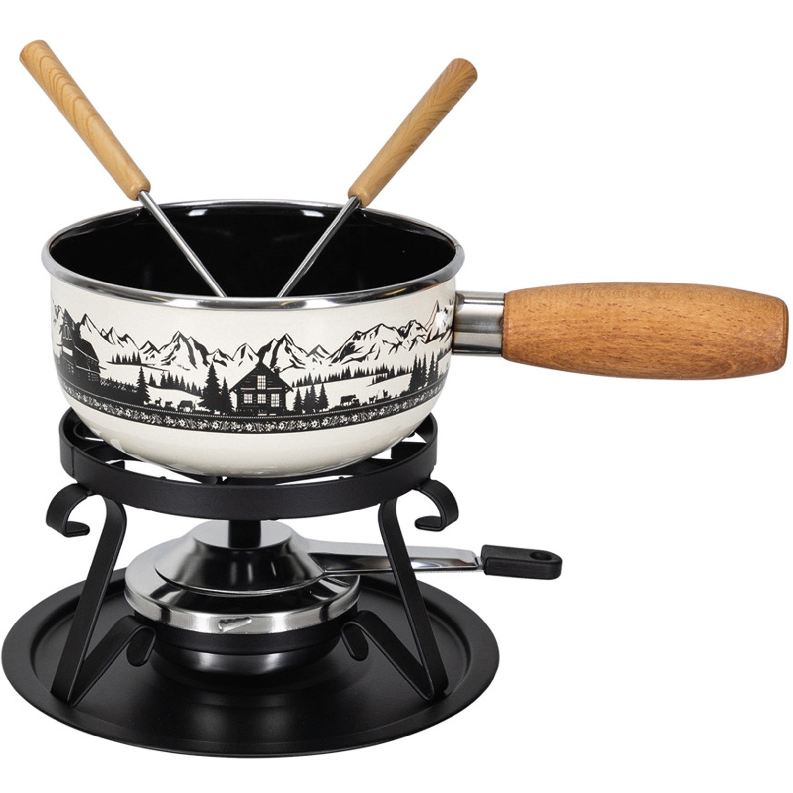 Käsefondue-Set Alpage Emaille 5tlg D16cm