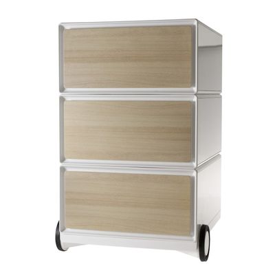 Caisson de bureau mobile EASYBOX - 3 tiroirs - Hêtre