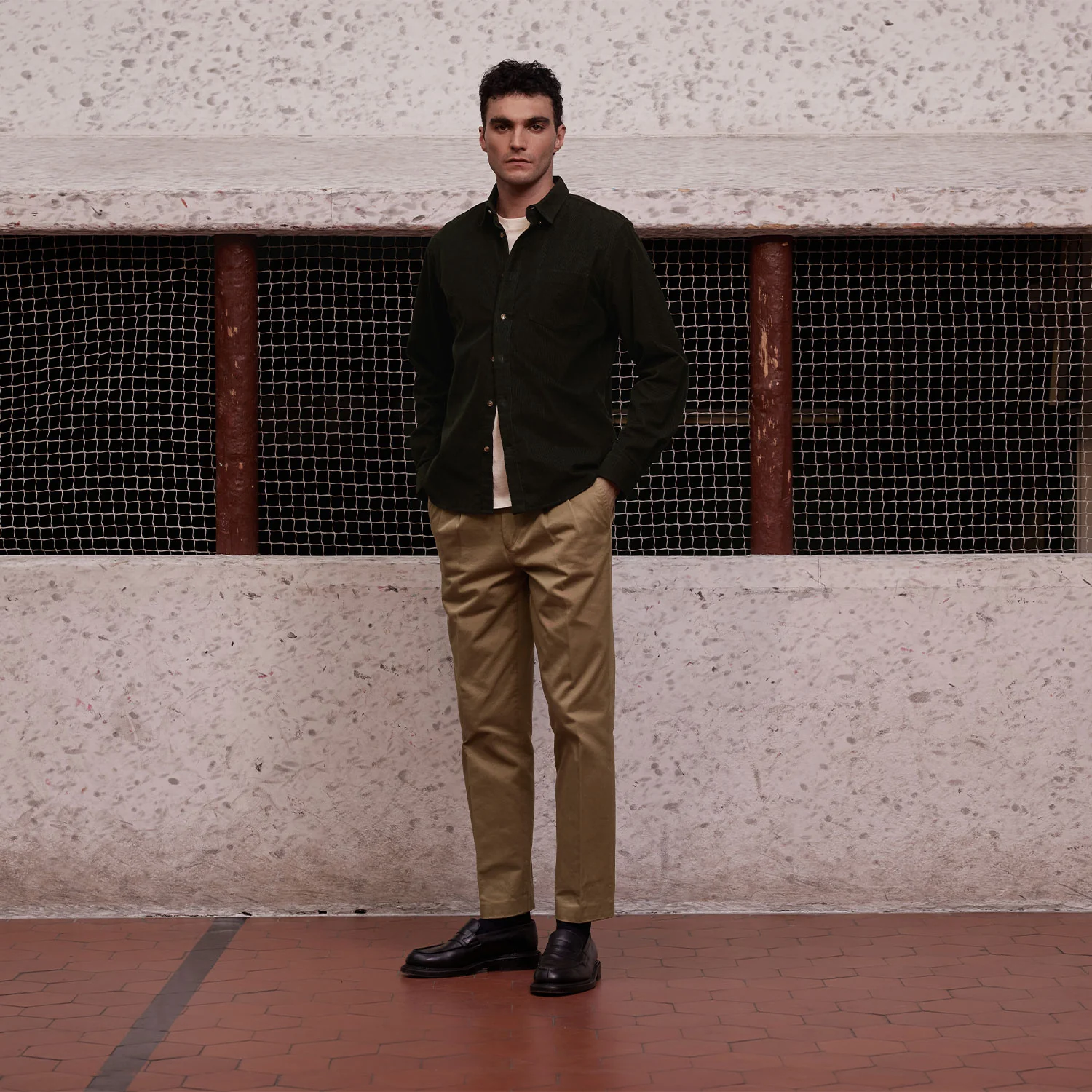 Fir green velvet shirt