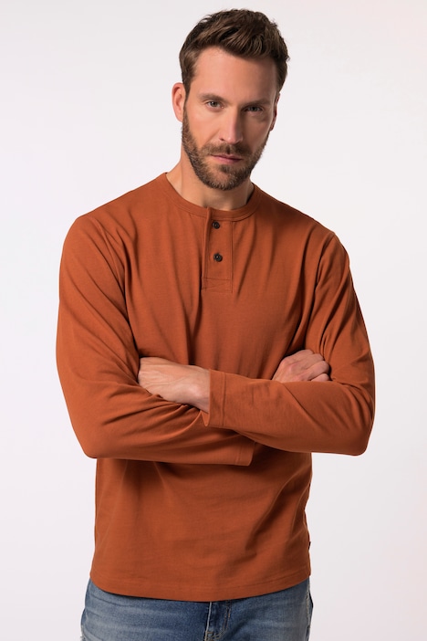 JP 1880 Henley, Langarm, Vintage Look, bis 8 XL