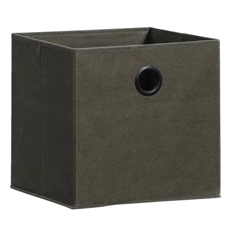 Opbergbox Kenzi stof - olijfgroen - 31x31x31 cm