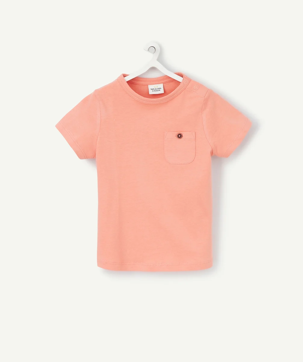 T-SHIRT BÉBÉ GARÇON CORAIL EN COTON BIO AVEC POCHE