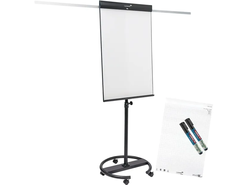 Legamaster SKETCH PRO mobile flipchart magnetisk- Round Base med 5 låsbare hjul giver stabilitet og mobilitet, pakken indeholder et start kit ( 1x flipover blok kvadreret, 2x edding ecoline flipchart penne, penneholderr i fuld længde samt 2 forlænge