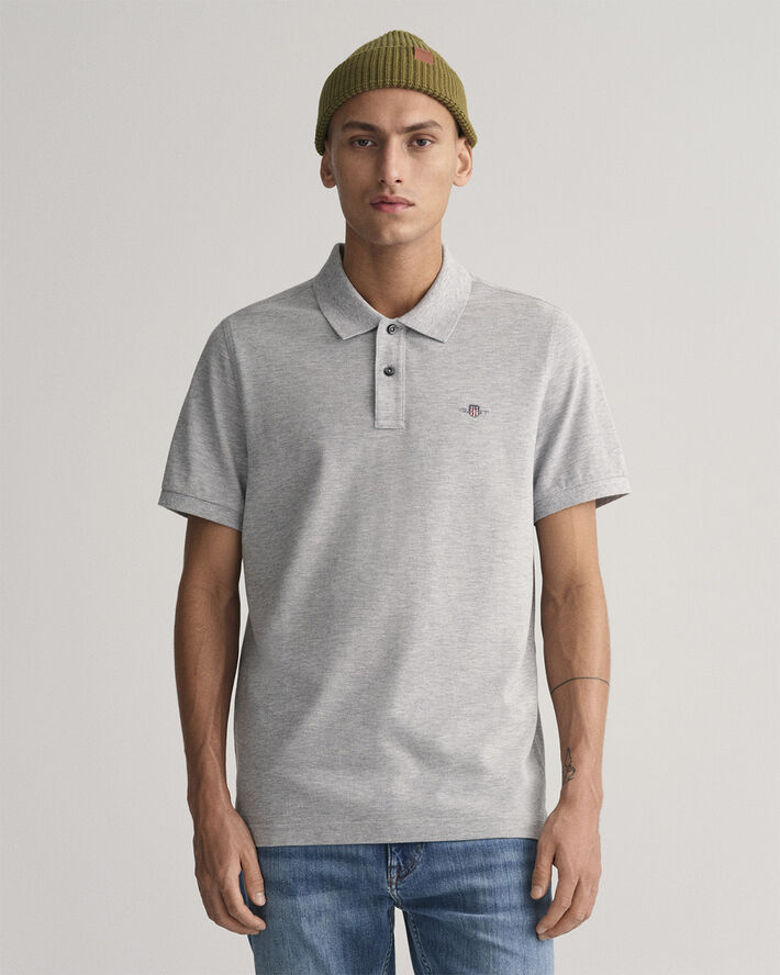 Gant REG SHIELD SS PIQUE POLO Grey melange