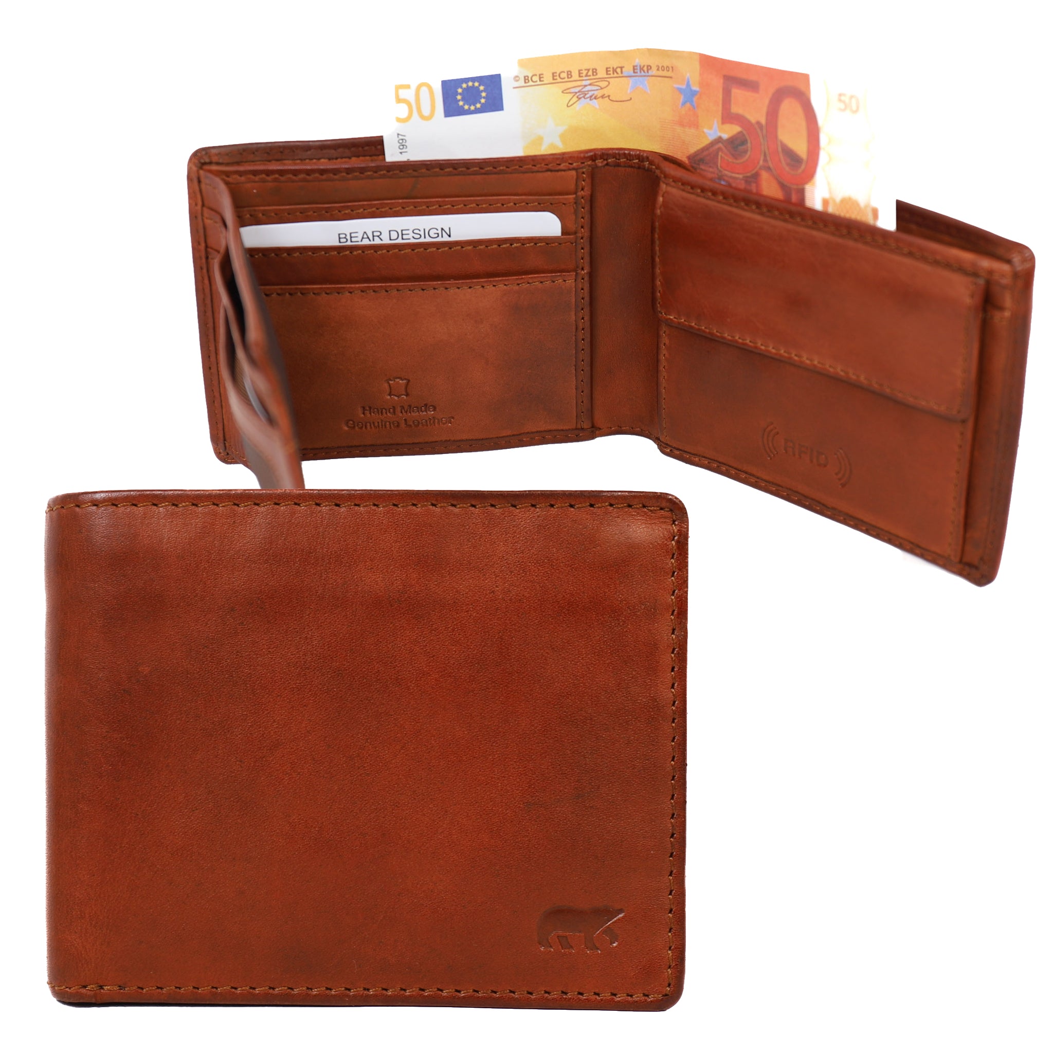 Billfold 'Wesley' cognac Cognac