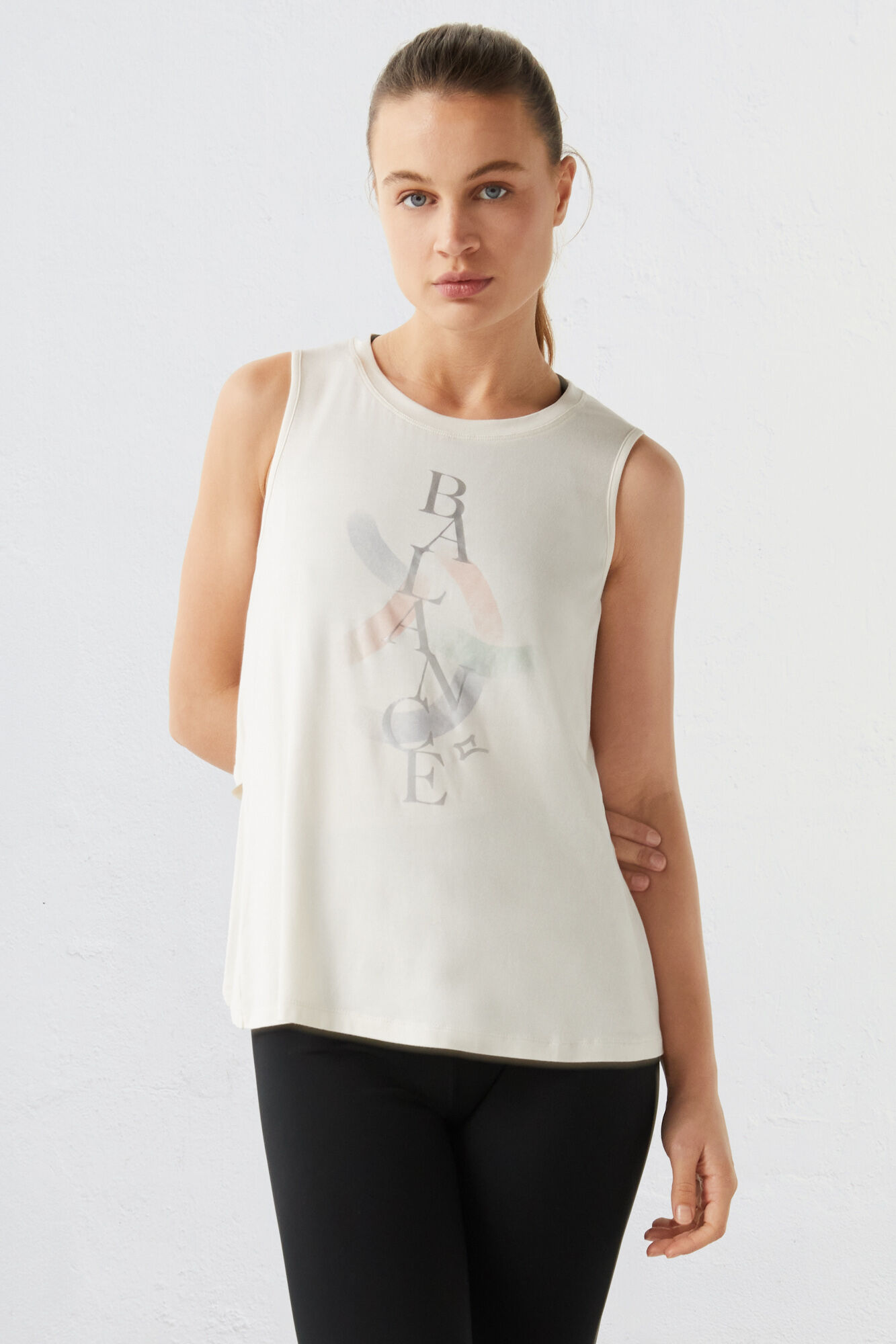 Regata de viscose ECOVERO, branco - bege