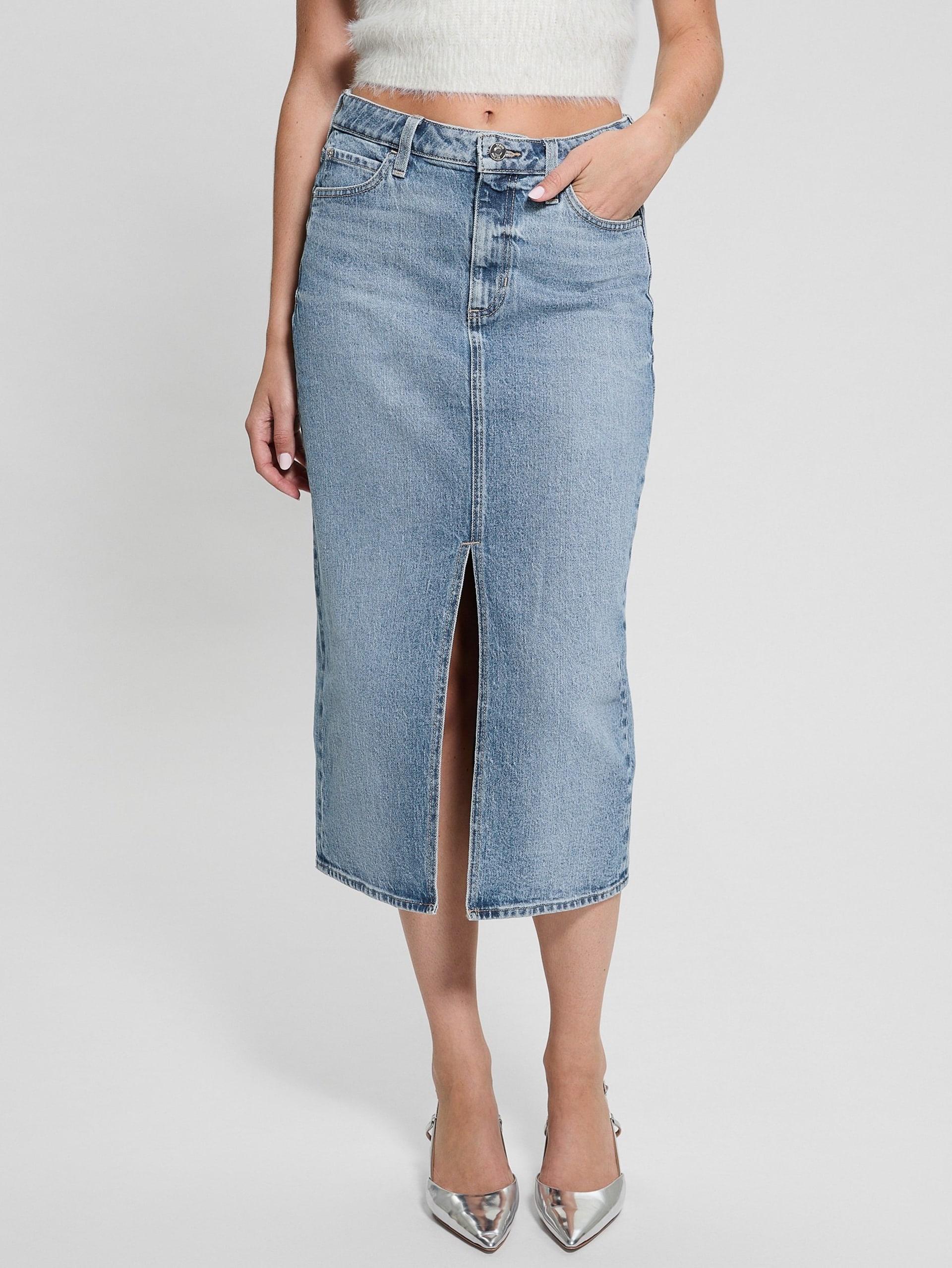 Saia midi jeans Eco Mila