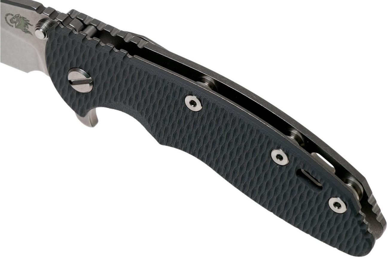 Rick Hinderer XM18 3,5” 20CV Slicer, Dark Grey G10 zakmes
