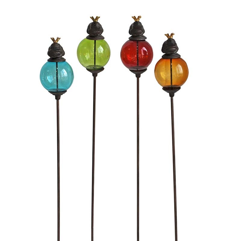 Tuteur boule grenouille bleu 10x117cm