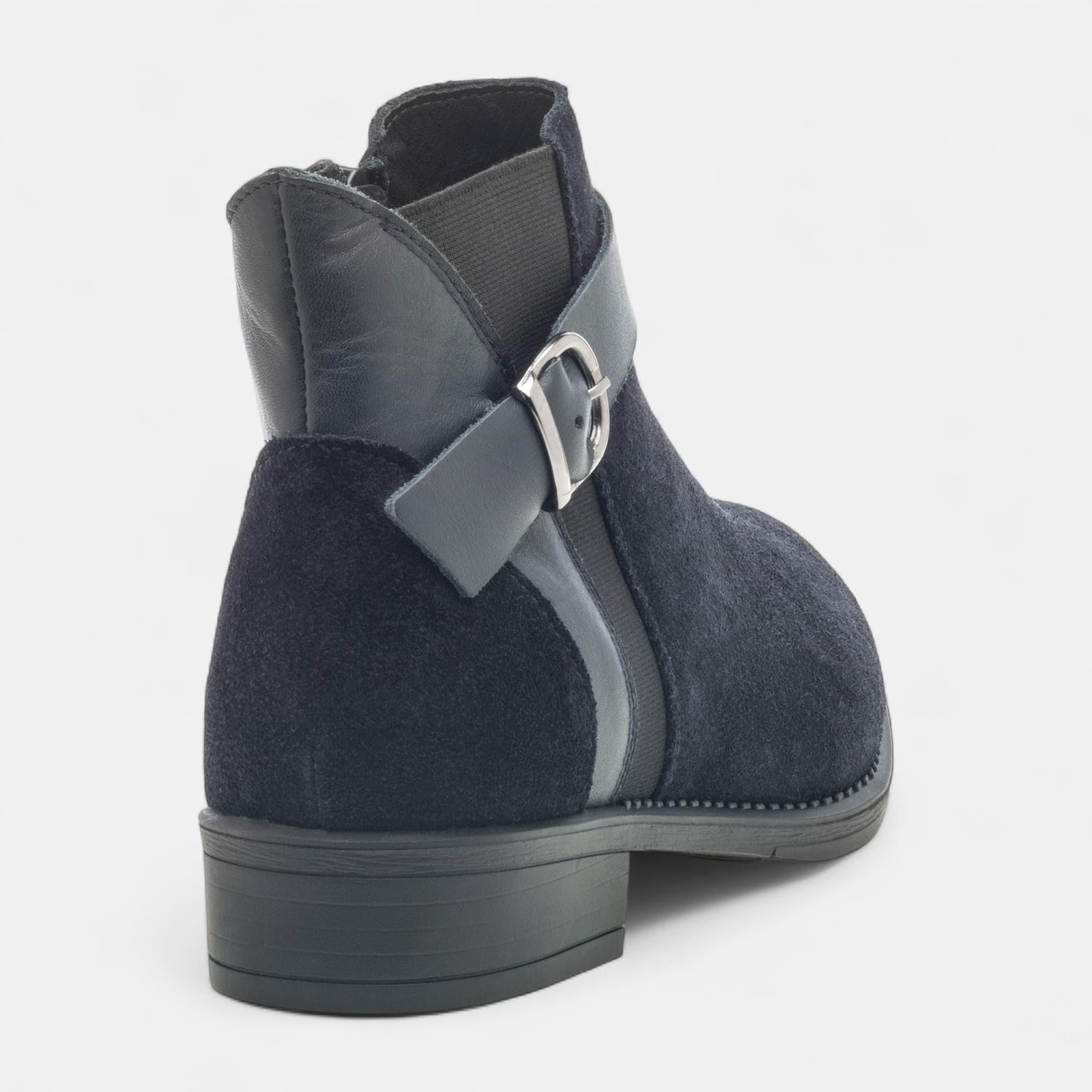 Bottines Femme en cuir bleu marine