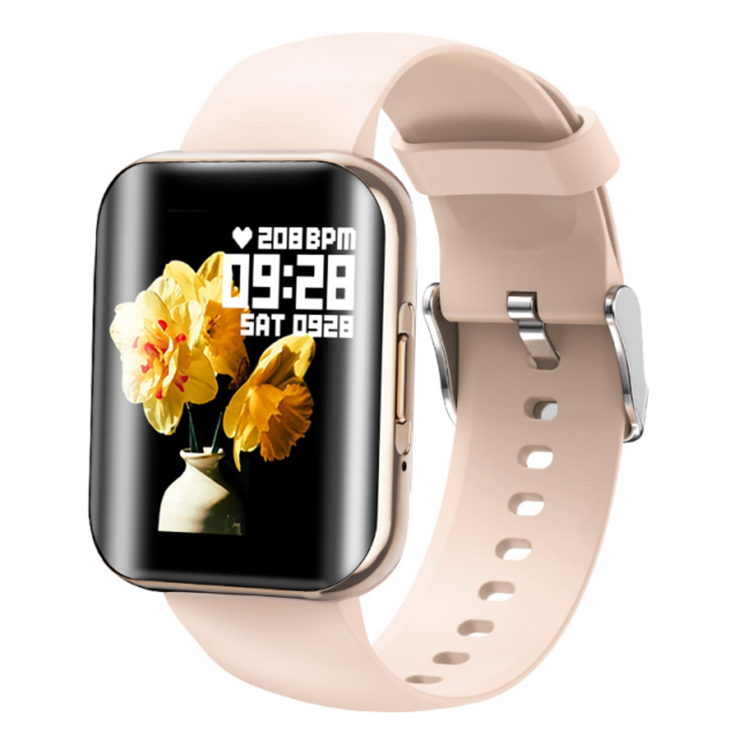 TPFNet Smart Watch / Fitness Tracker IP67 - Silikon Armband - Android & IOS - Gold
