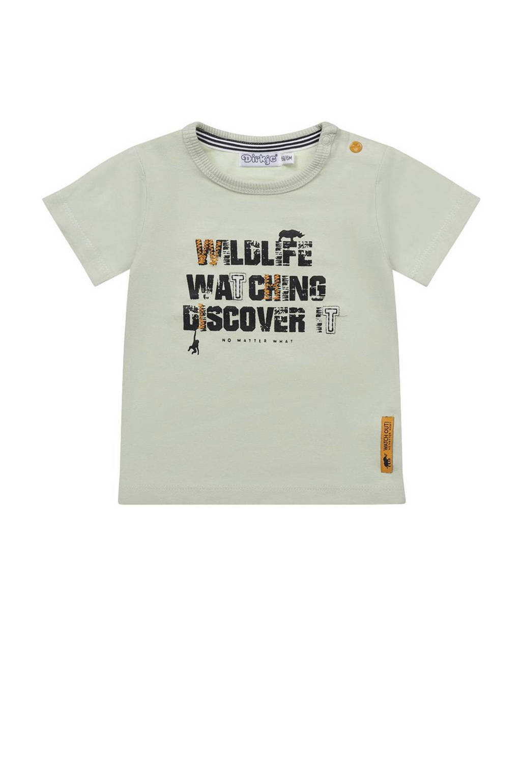 Dirkje T-shirt T-shirt ss met tekst lichtgroen