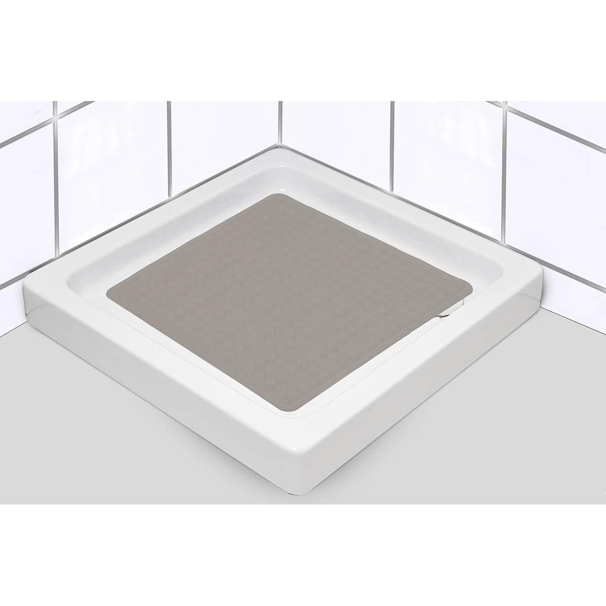 FOND DE DOUCHE CAOUTCHOUC NATUREL 53X53CM TAUPE