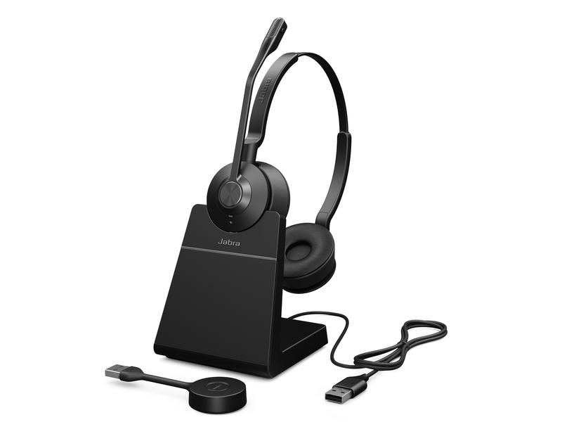Jabra Headset Engage 55 UC Duo USB-A, inkl. Ladestation Professionell klingende Anrufe. Ganz gleich, wo Sie arbeiten