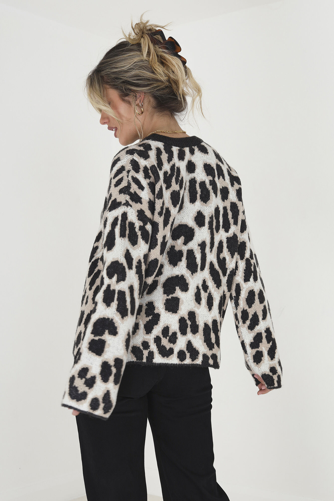 Jersey com jacquard animal