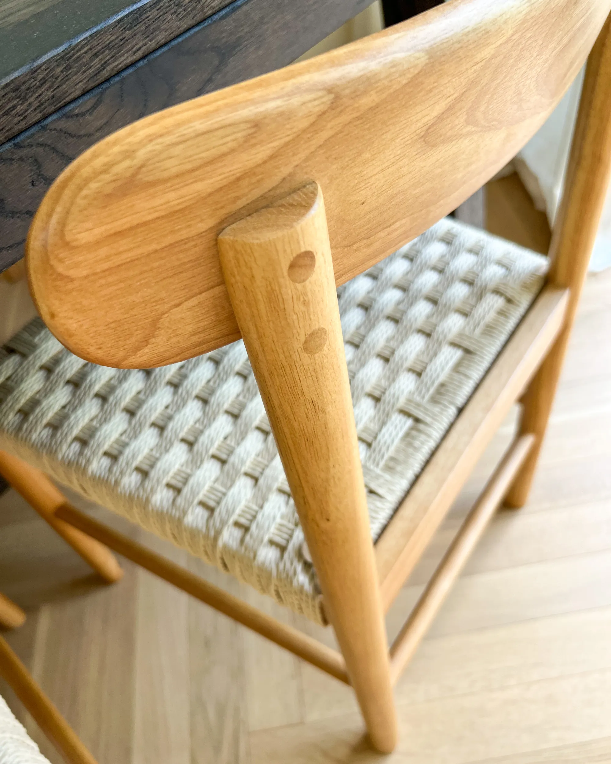 Set van 2 eetkamerstoelen EAGAN Hout Bruin/beige