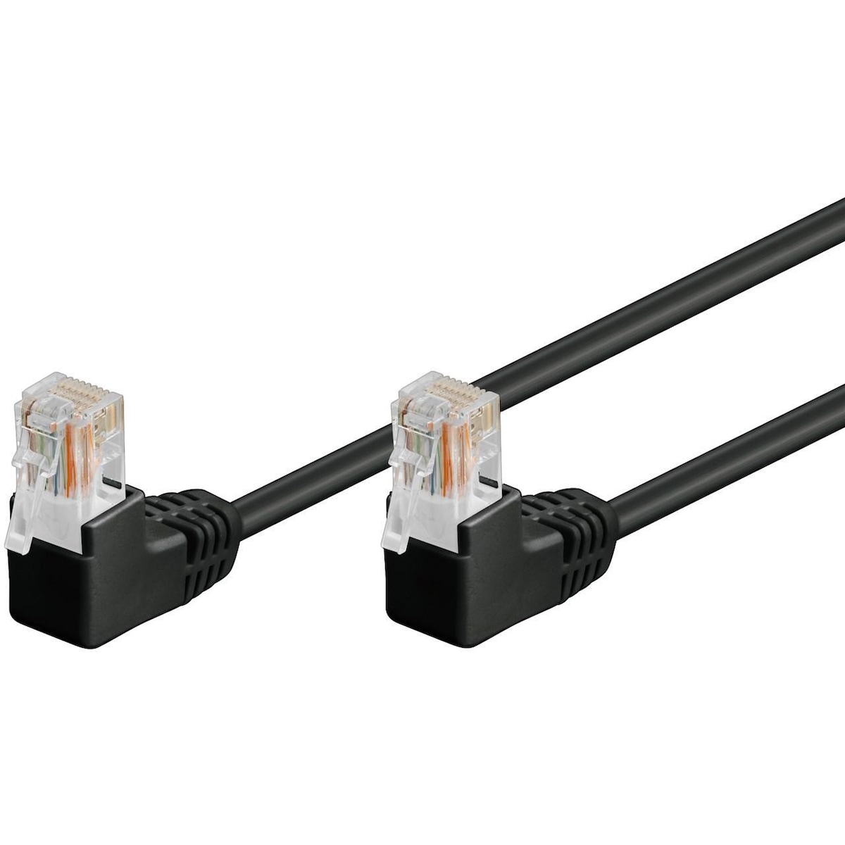 Goobay CAT 5e patchkabel 2x 90°vinklet, U/UTP, svart