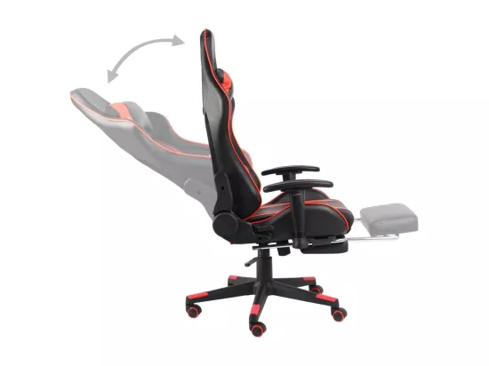 Chaise de jeu pivotante avec repose-pied Rouge PVC