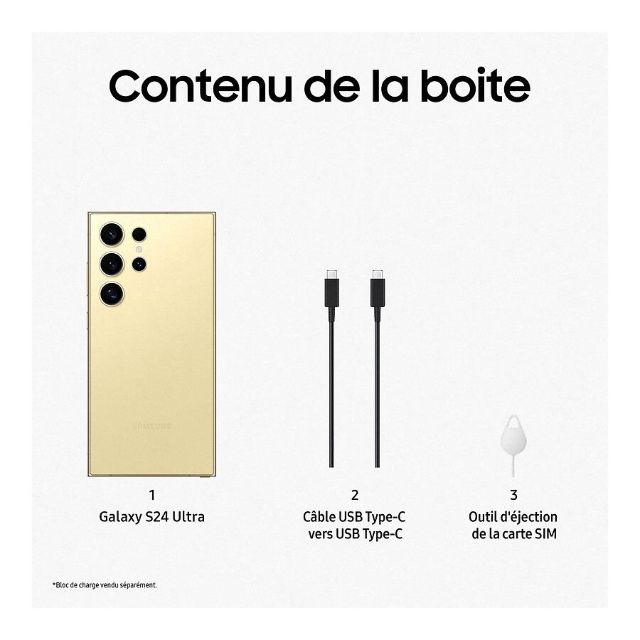 Samsung Galaxy S24 Ultra 5G (Ambre) - 256 Go · Reconditionné