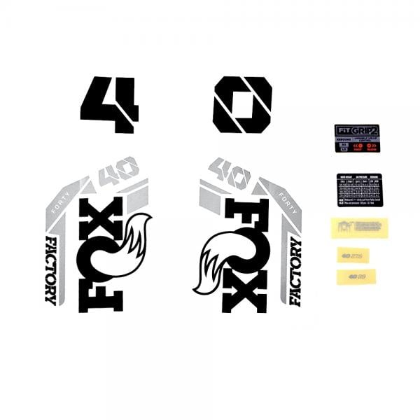 Fox Racing Shox Fox Decal Kit: 2021 40 F-S Black Logo