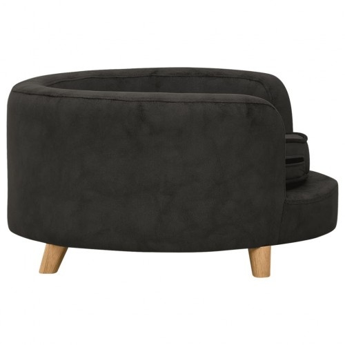 Sofá redondo para cães, preto