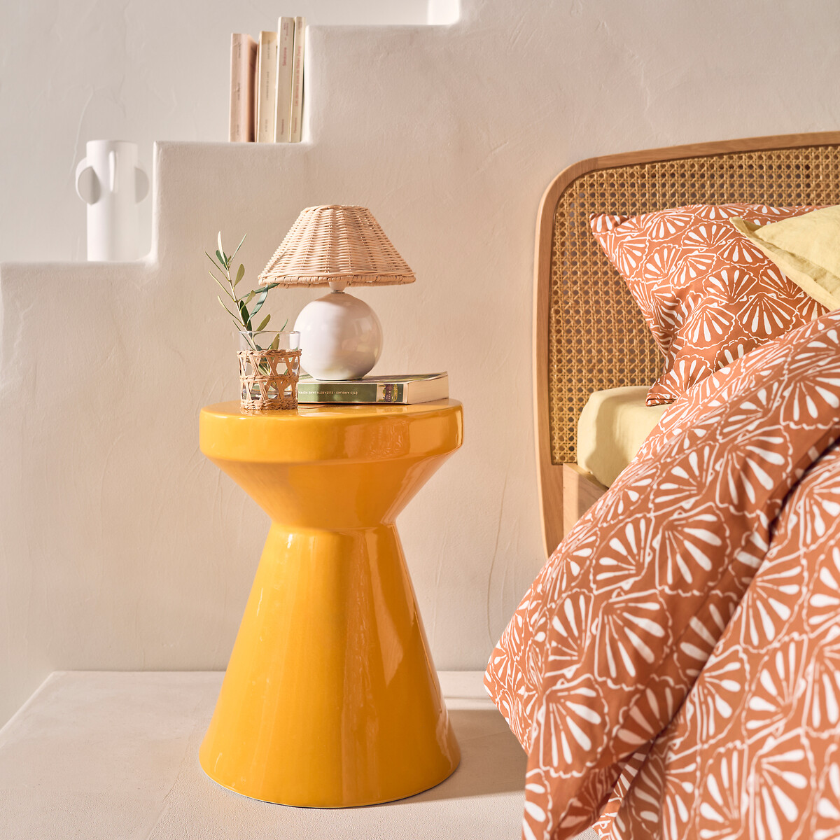 LA REDOUTE INTERIEURS<br>Candeeiro de mesa em cerâmica e rotim, Alios