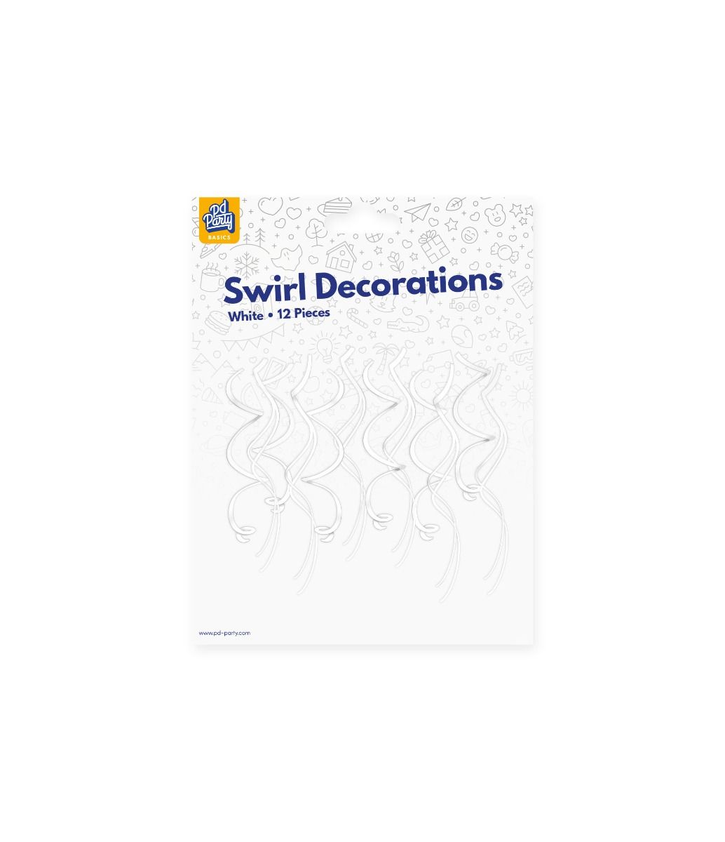 Witte Hangdecoratie Swirls 12st