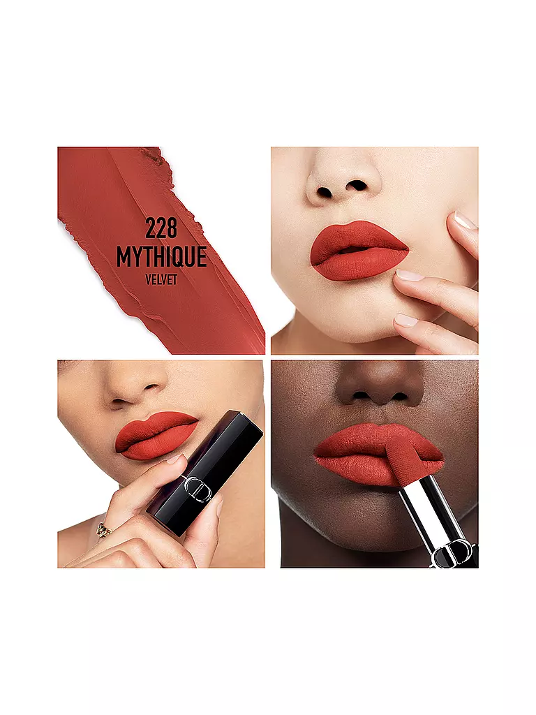 DIOR Lippenstift - Rouge Dior Velvet Lipstick (228 Mythique) dunkelrot