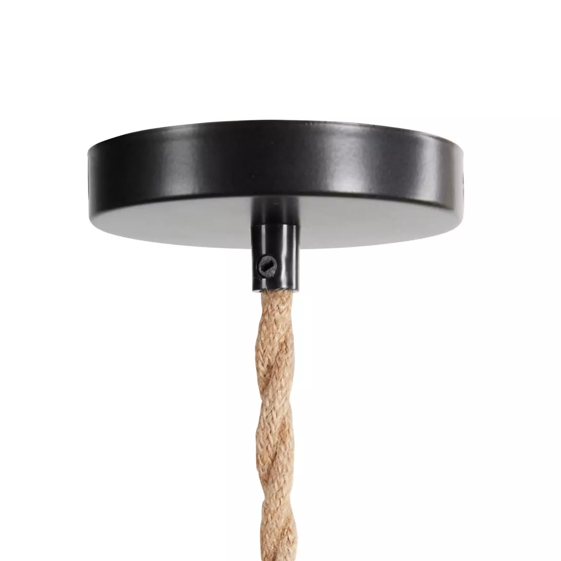 Suspension lumineuse chanvre (H90 cm) Corde Naturel et noir