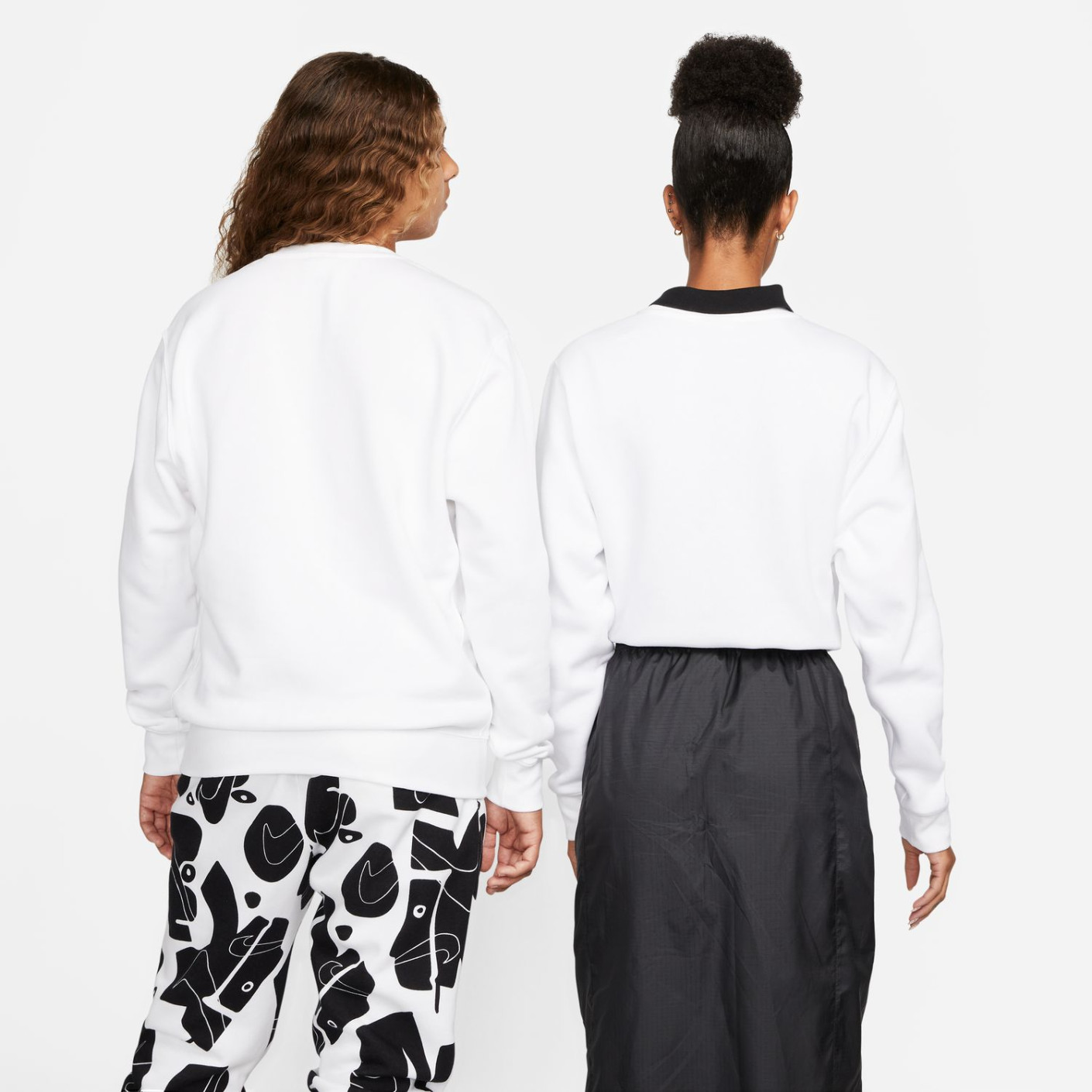 Nike Sportswear Club Fleece Crew Sweater Wit Zwart