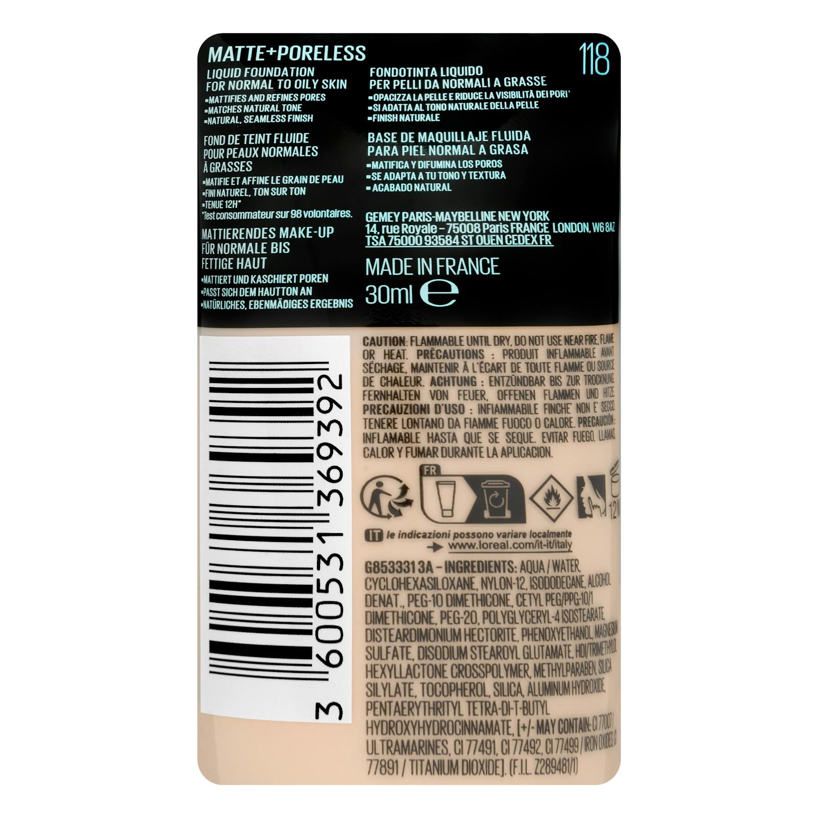 Maybelline Fit Me Fluid Makeup 118 Nude