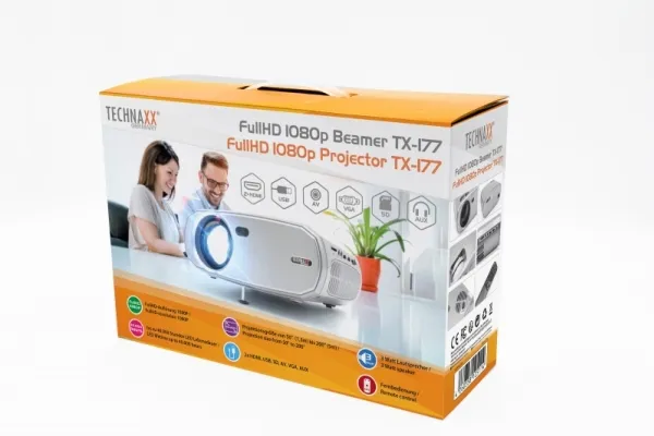 Technaxx TX-177 Beamer Standard Throw-projektor 15000 ANSI Lumen LCD 1080p (1920x1080) Weiß (4971)