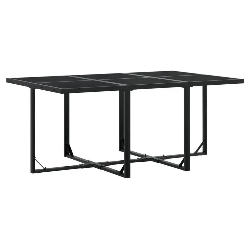 vidaXL - 7-delige Tuinset - Inklapbaar - Zwart - PE rattan - 165x107 cm